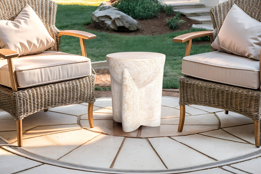 Abstract Stone Side Table