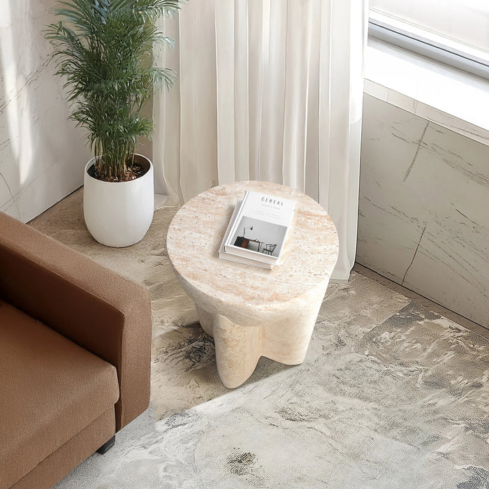 Abstract Stone Side Table