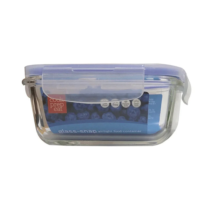 Snap-Tight Square Glass Container