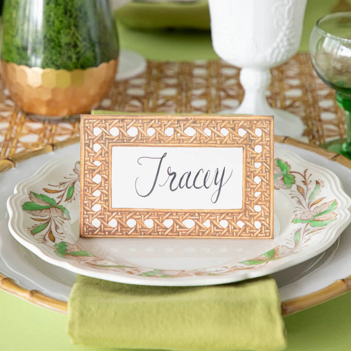 Rattan Weave Place card - Pack of 12