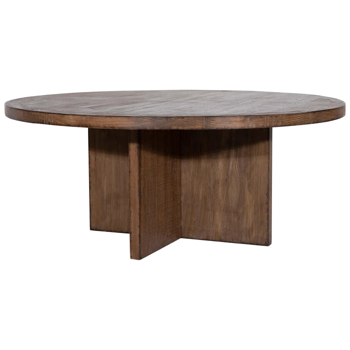 Harley Round Dining Table - Medium Brown