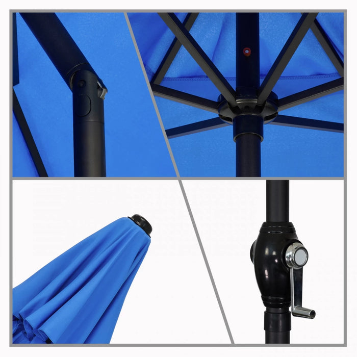 9ft. Steel Market Push Tilt Umbrella - Pacific Blue