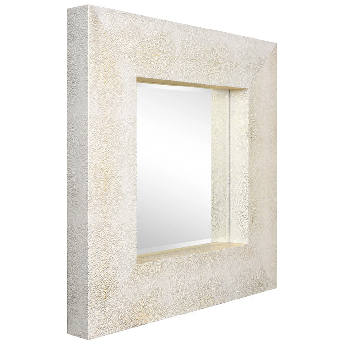 Gold On White Framed Mirror