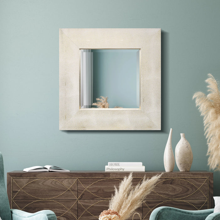 Gold On White Framed Mirror