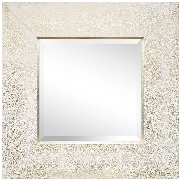 Gold On White Framed Mirror