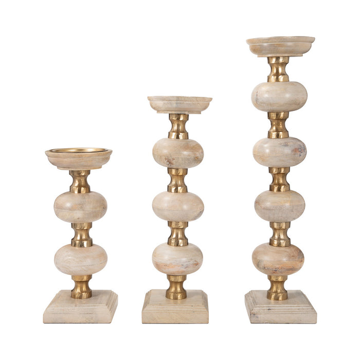 Sumpter Natural Wood Candlesticks