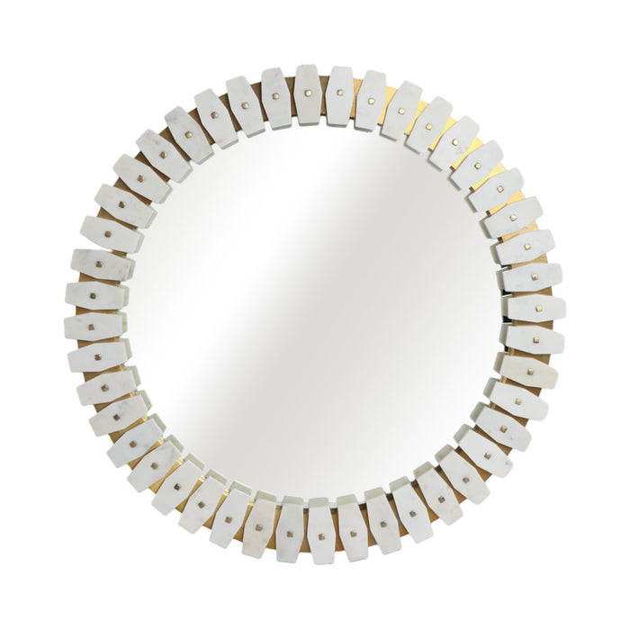 Keely White Marble Tile Mirror