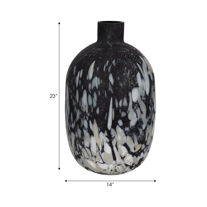 Tilo Oversized Grey Glass Vase