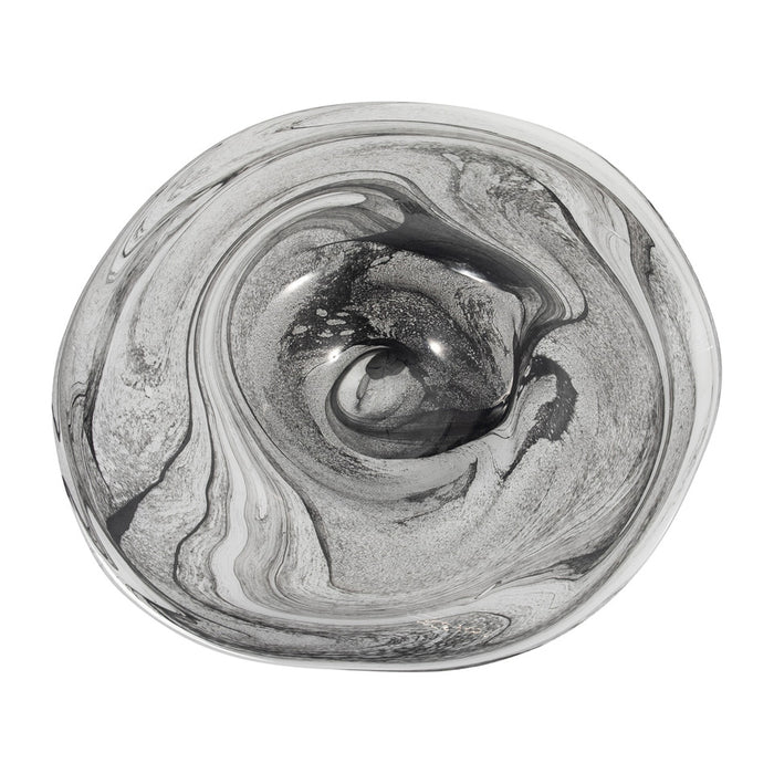Katrina Gray Swirl Glass Charger Plate