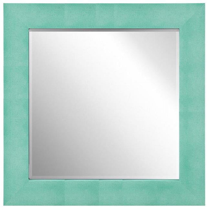 Teal Metallic Beveled Mirror