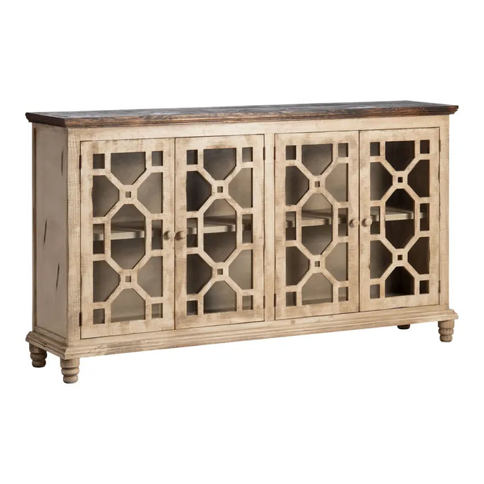 4-Door Sideboard - Distressed Cream