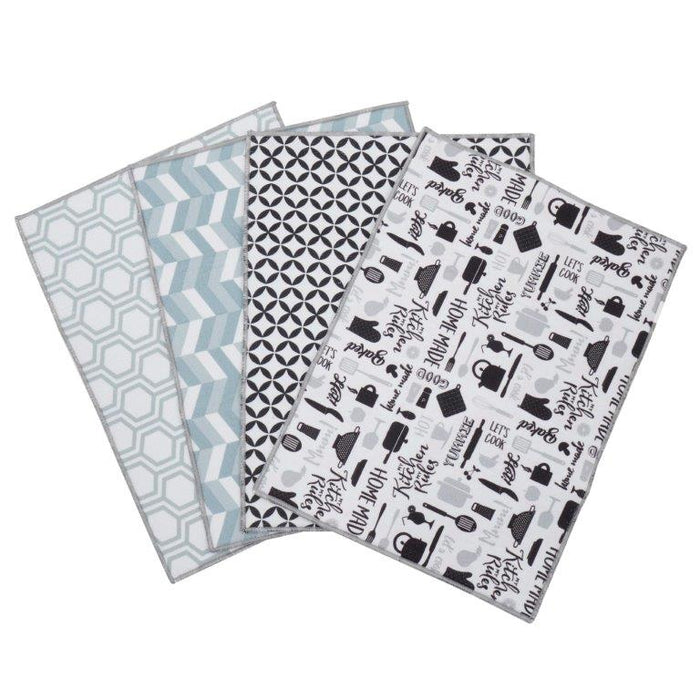 Printed Microfiber & Rubber Dish Drying Mat - Assorted