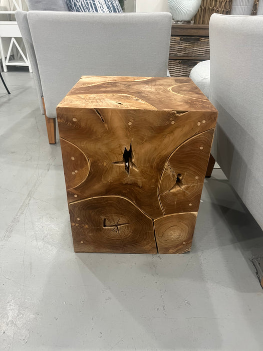 Teak Root Square End Table
