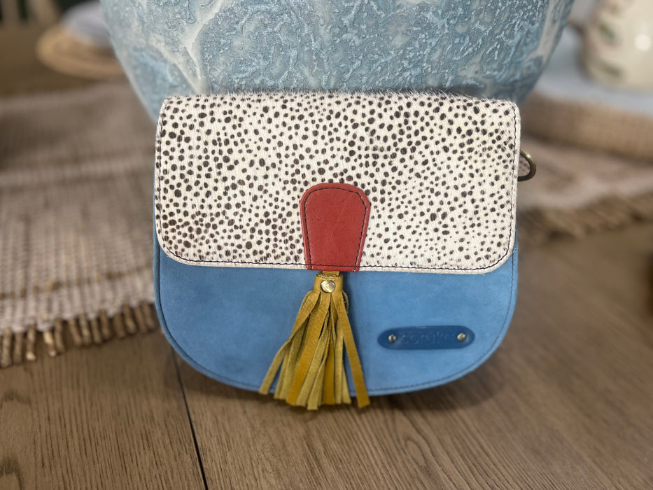 Leana Round Suede Print Bag