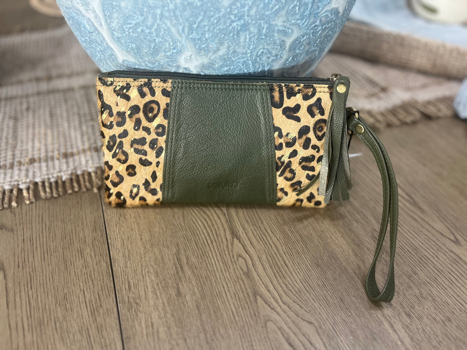 Jenna Print Leather Purse/Wristlet