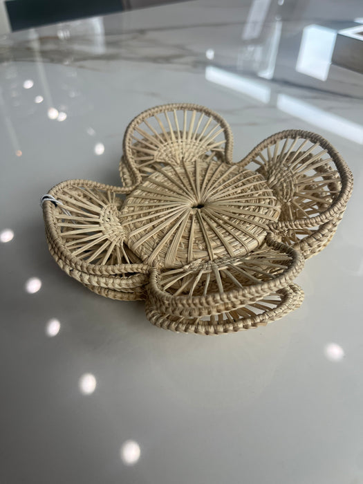 Petals Natural Coasters - Set Of 4