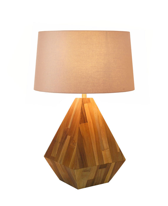 Diamond Teak Table Lamp