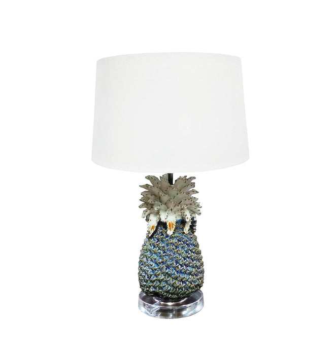 Small Blue Pineapple Lamp