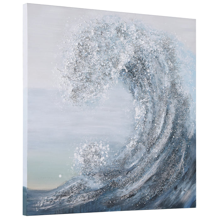 Crystal Wave Metallic Hand Painted Art