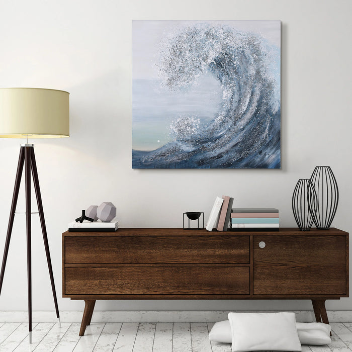 Crystal Wave Metallic Hand Painted Art