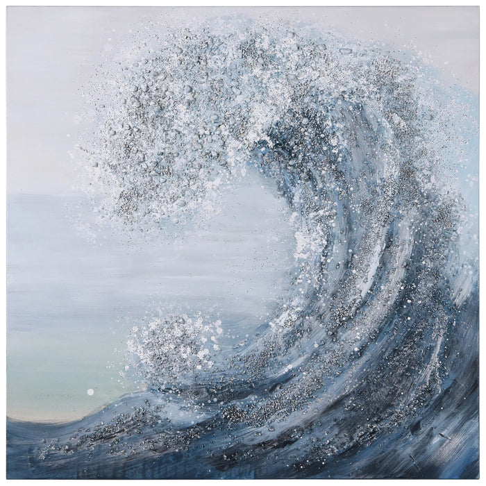 Crystal Wave Metallic Hand Painted Art
