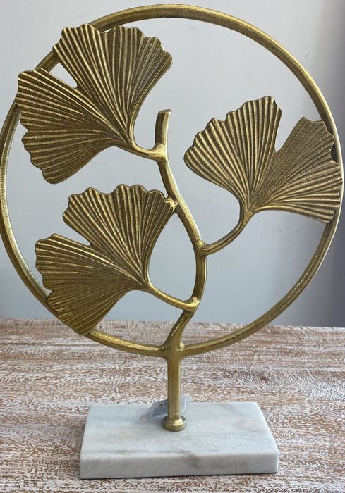 Gingko Leaf On Stand - Gold
