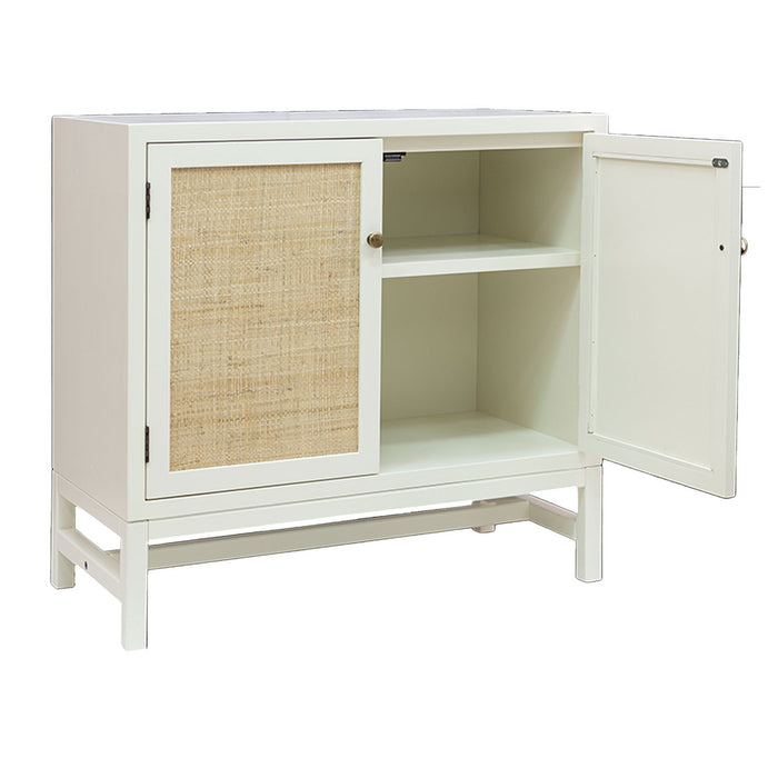 Two-Door Cabinet w/Raffia Panels