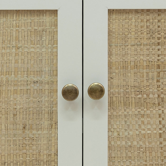 Two-Door Cabinet w/Raffia Panels