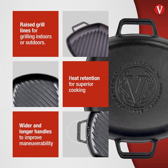 10" Victoria Square Grill Pan