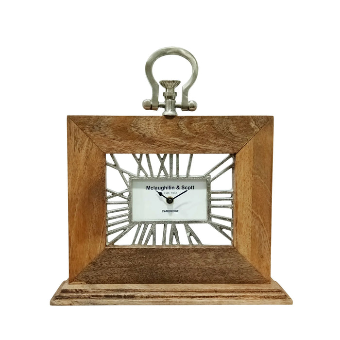 Mango Wood Table Clock - Natural