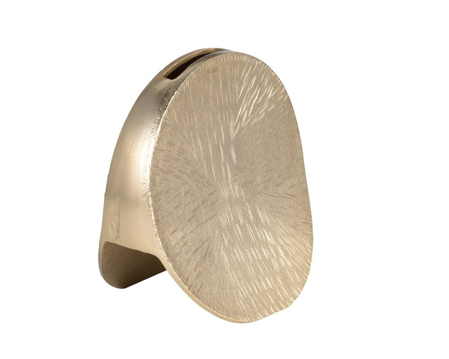 Metal Etched Oval Vase
