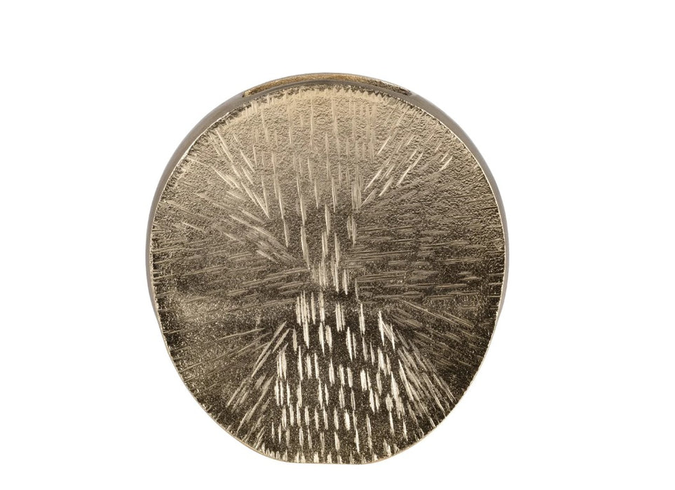Metal Etched Oval Vase