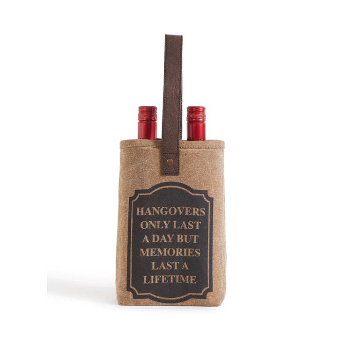 Memories Up-Cycled Canvas Double Wine Bag