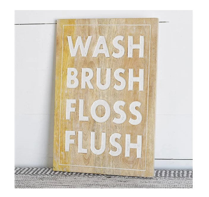 Wash, Brush, Floss Sign