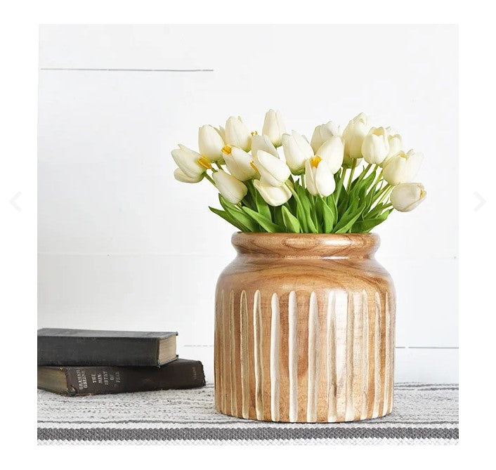Carved Wood Vase