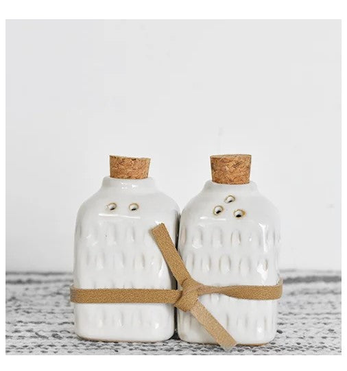 Square Glazed Salt / Pepper Shakers