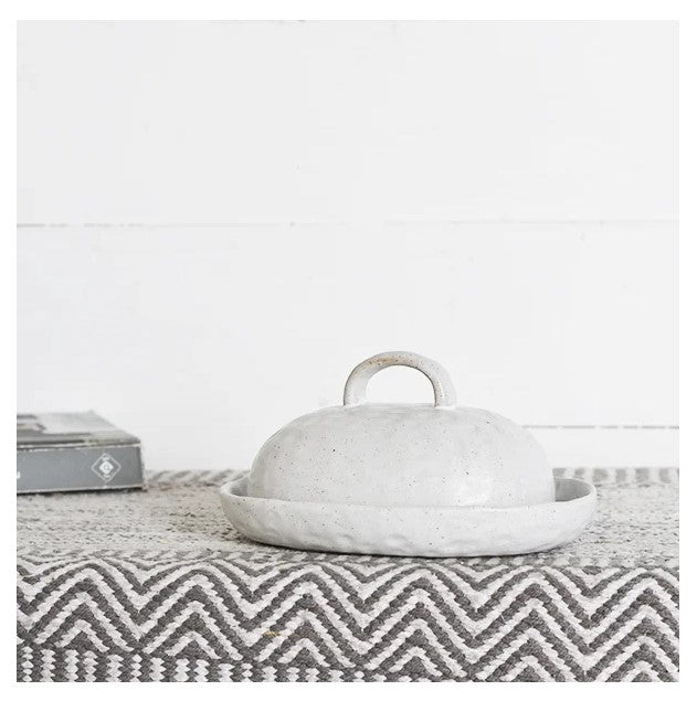 White Lidded Butter Dish