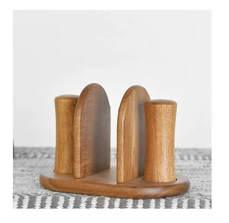 Wood Napkin & Salt + Pepper Shaker Combo