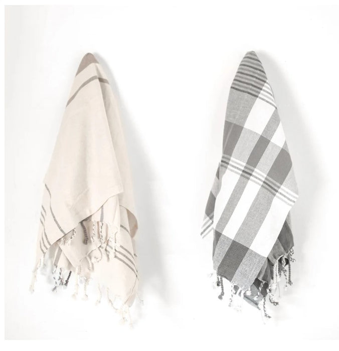 Multi Stripe Fringe Towel - Set Of 2