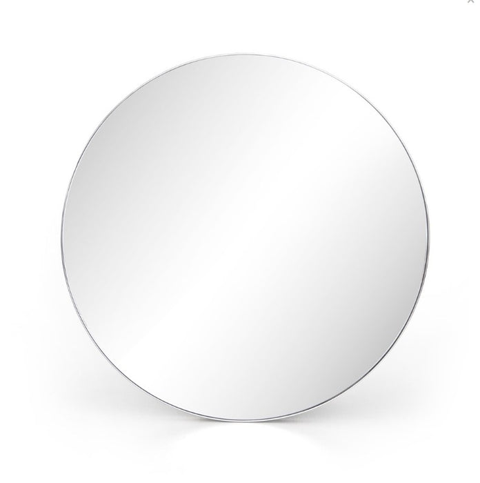 Bellvue Round Mirror - Shiny Steel