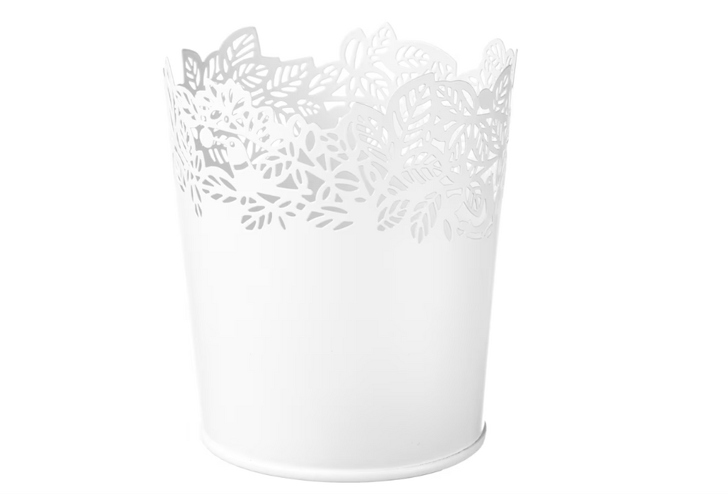 Patterned White Plant Pot