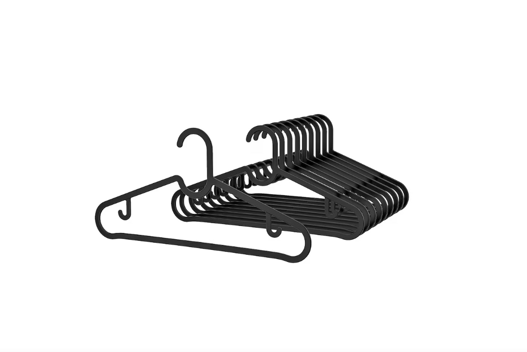 Black Plastic Hanger - 10 Pack