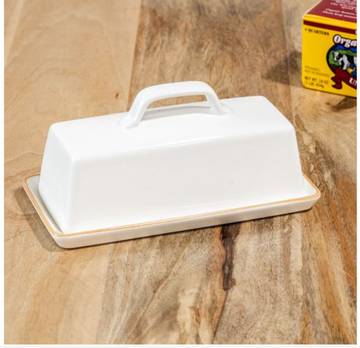 White Ceramic Butter Dish