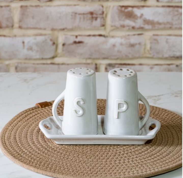Salt & Pepper Shakers w/Tray