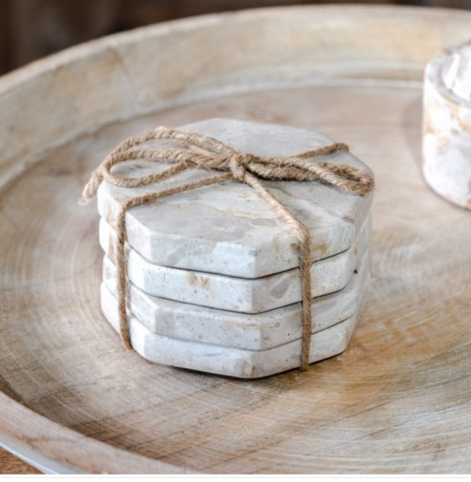 Beige Marble Octagon Coasters