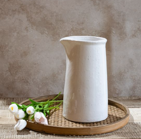 11.5"H White Pourer Vase