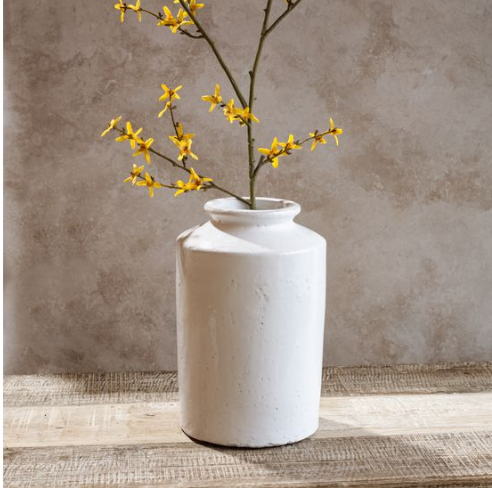 11.75" White Pillar Vase