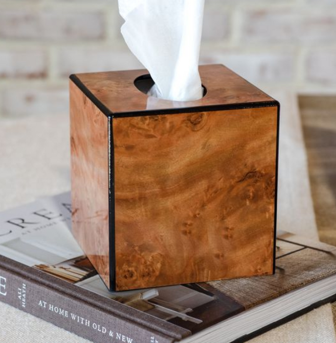 Burl Wood Grain Tissue Holder