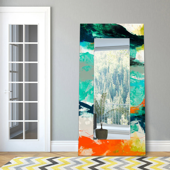 Tidal Abstract Floor Mirror