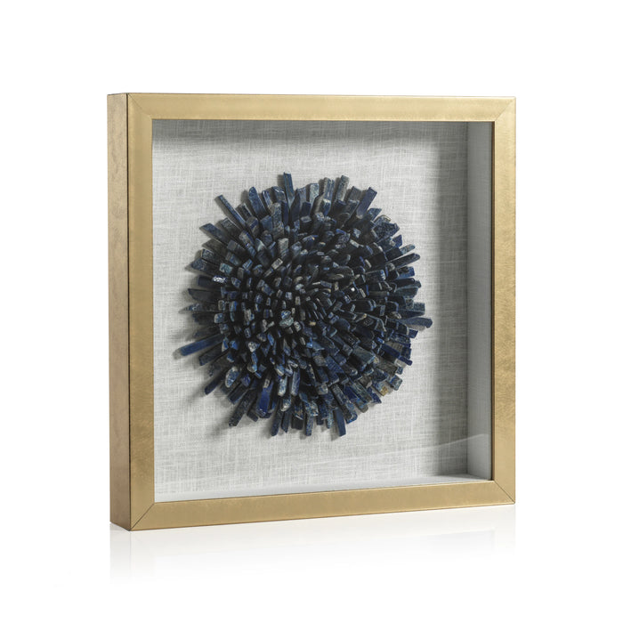 Gold Framed Blue Lapis Flower